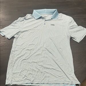 AFTCO Men's Striped Polo Shirt - Light Blue